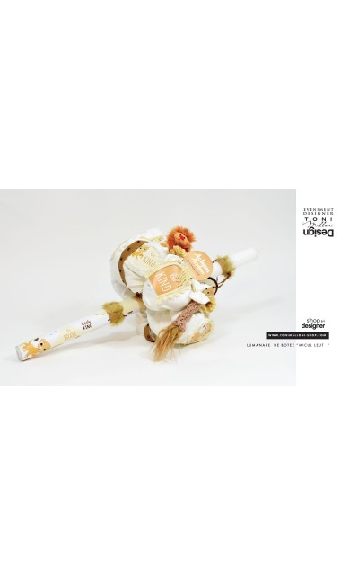 Lumanare de botez baieti cu lei, micul leut regele animalelor Simba, 65x4cm, Little Lion 7